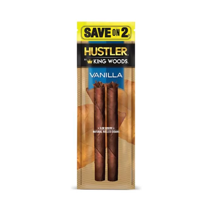 2 Cigar Vanilla Flavor, King Wood, Blue Package