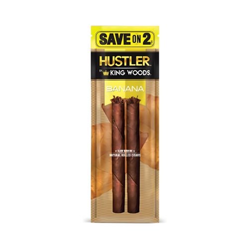 2 Cigar Banana Flavor, King Wood, Yellow Package