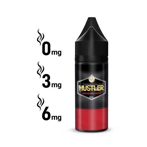 Premium E-Liquid, Hustler Hollywood Flavor, 60ML, Black and Red Bottle