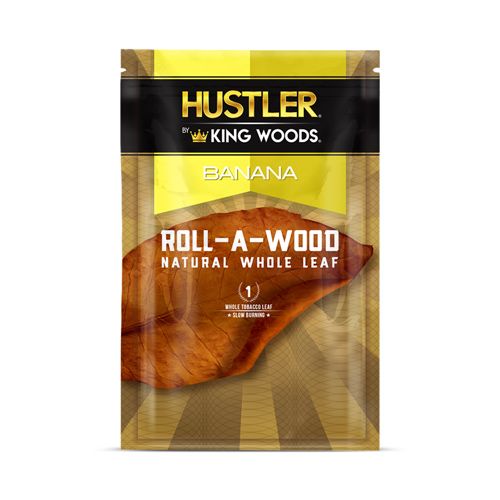 Natural Whole Leaf, Banana Flavor, Premium Tobacco, King Woods, Yellow Package