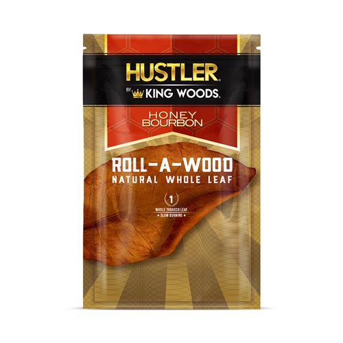 Natural Whole Leaf, Honey Bourbon Flavor, Premium Tobacco, King Woods, Orange Package