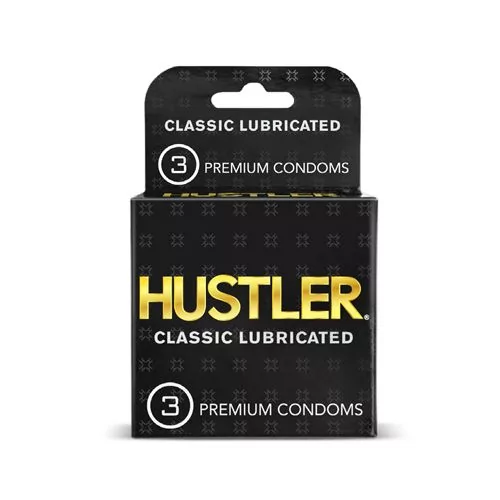 Premium Condoms, Classic Lubricated, Black, white, and Gold Box