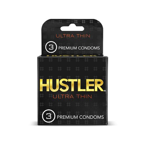 Premium Condoms, Ultra Thin, Black, Orange, and Gold Box
